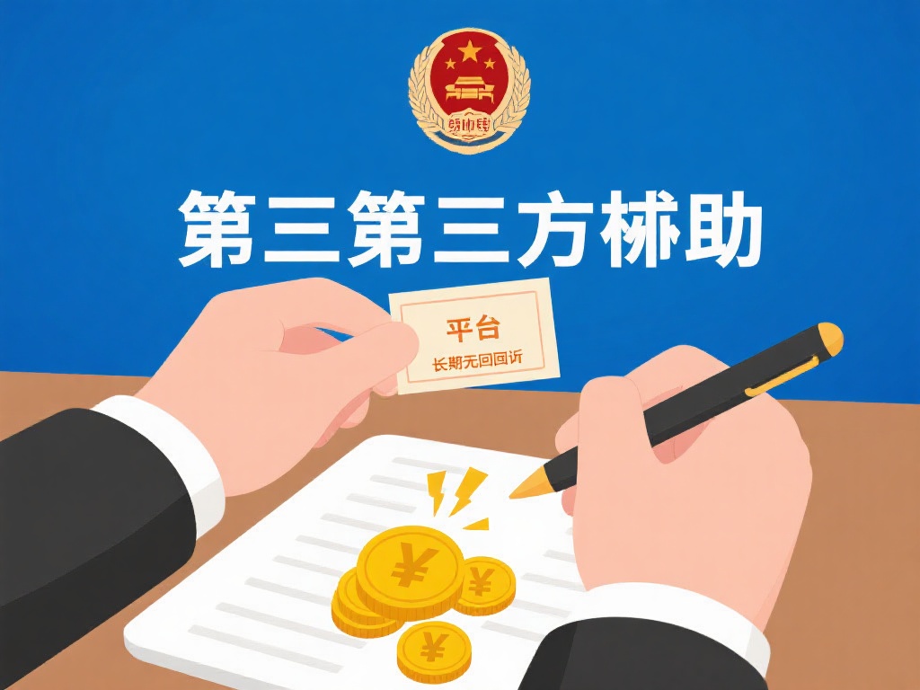 寻求第三方协助：如果平台长期无回应或态度恶劣，可以